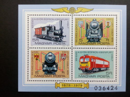 UNGARN BLOCK 139 A POSTFRISCH(MINT) EISENBAHN 1979 DAMPFLOKOMOTIVE - Treinen