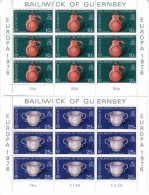 GUERNSEY MI-NR. 133-134 POSTFRISCH(MINT) KLEINBOGENSATZ EUROPA 1976 KUNSTHANDWERK - 1976