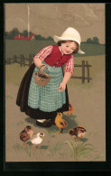 Künstler-AK Fritz Baumgarten Unsign.: When The Chicken Makes A Chuckle, Every Mickle Is A Muckle  - Baumgarten, F.