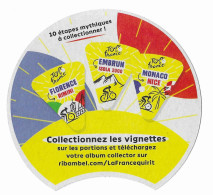 LA VACHE QUI RIT FROMAGE - CARTON LE TOUR DE FRANCE 2024  COLLECTIONNEZ LES VIGNETTES, VOIR LES SCANNERS - Kaas