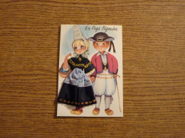 Carte Brodée "En Pays Bigouden" - Jeune Couple - Jeune Femme Costume Brodé/Tissu- 10x14,6cm Env. - Brodées