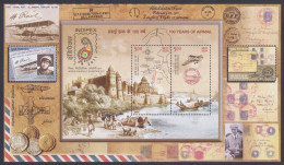 Inde India 2011 MNH MS Airmail, Aeroplane, Aircraft, Biplane, River, Fort, Postal History, Boat, Goat, Miniature Sheet - Neufs