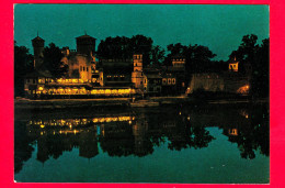 ITALIA - Piemonte - TORINO - Borgo Medioevale Sul Po - Notturno - Cartolina Viaggiata Nel 1980 - Fiume Po