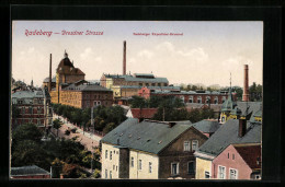 AK Radeberg, Blick Auf Die Dresdner Strasse Und Auf Die Radeberger Exportbier-Brauerei  - Radeberg