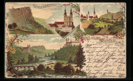 Lithographie Bamberg, Schloss Mit Umgebung, Schloss Lichtenfels, Schloss Banz  - Lichtenfels