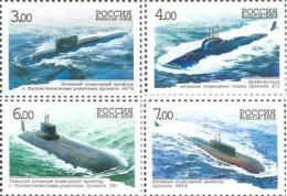 Russia 2006 100th Of The Submarine Forces Of The Russian Navy Set Of 4 Stamps MNH - Sottomarini