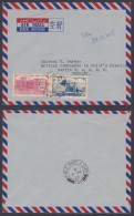 Syria 1953 Used Airmail Cover To British C-In-C's Mission To Soviet Forces Of Occupation, Germany, Military Commander - Syrien