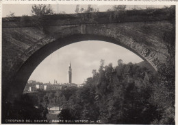 CARTOLINA  CRESPANO DEL GRAPPA TREVISO VENETO PONTE SULL' ASTEGO (m. 42) VIAGGIATA 1950   Y9 - Treviso