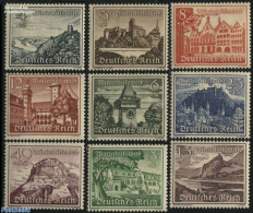 Germany, Empire 1939 Winter Aid 9v, Mint NH, Art - Bridges And Tunnels - Castles & Fortifications - Clocks - Ungebraucht