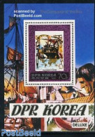 Korea, North 1980 James Cook S/s, Mint NH, History - Transport - Various - Explorers - Ships And Boats - Maps - Esploratori