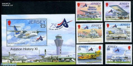 Jersey 2012 Aviation History 6v + S/s, Mint NH, Transport - Aircraft & Aviation - Vliegtuigen