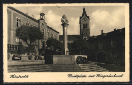 AK Helmbrechts, Marktplatz Mit Kriegerdenkmal  - Helmbrechts