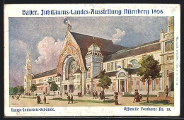 AK Nürnberg, Bayrische Jubiläums-Landes-Ausstellung 1906, Haupt-Industrie-Gebäude, Ganzsache Bayern  - Ausstellungen