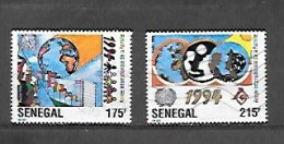 TIMBRE OBLITERE DU SENEGAL  DE  1994 N° MICHEL 1329/30 - Sénégal (1960-...)