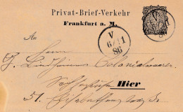 1886: Privat-Brief-Verkehr-Frankfurt/Main - Privatganzsache - Briefe U. Dokumente