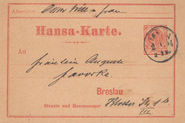 Hansa Stadtpostbeförderung / Breslau 1894 - Briefe U. Dokumente