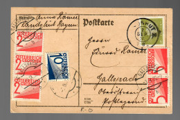 Postkarte 1932 Von Landshut Nach Gallspach, Österr. Nachporto, Reserve Stempel - Briefe U. Dokumente