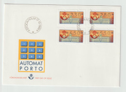 Sweden FDC 1992 ATM Klüssendorf-ATM From Stockholm, 4 Vals. Postal Weight 0,09 Kg. Please Read Sales Conditions Under Im - Vignette [ATM]