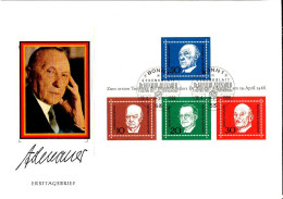 RFA Bloc Obl Yv: 3 Mi:4 Zum 1.Todestag Des Bundeskanzlers Adenauer (TB Cachet à Date) Fdc Bonn  19-4-68 - 1959-1980