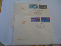 DDR  GERMANY 2 COVER 1969   AIRPLANES  HELICOPTER - Covers & Documents