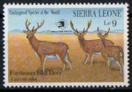 Sierre Leone  - 1989  -  "World Stamp Expo '89" - USA - Endangered Fauna (Cervus Sika ) MNH. ( OL 18/02/2022 ) - Sierra Leona (1961-...)