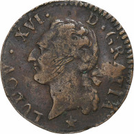 France, Louis XVI, 1/2 Sol, 1788, Marseille, Cuivre, TB+, Gadoury:349 - 1774-1791 Louis XVI