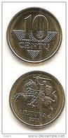 (!) Lithuania - Lietuva  2010 Regular Coin 10 Cetai UNC - Litouwen