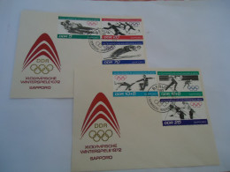 DDR  GERMANY 2  COVER OLYMPIC GAMES SAPPORO 1972  SKIING - Winter 1972: Sapporo