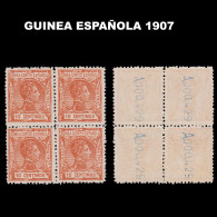 Guinea Española.1907. Alfonso XIII.10c.Blq4. Edifil.48.MNH - Spaans-Guinea