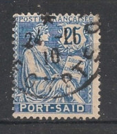 ORT-SAID - 1902-20 - N°YT. 28 - Type Mouchon 25c Bleu - Oblitéré / Used - Gebruikt