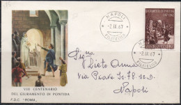 Italia 1967 Giuramento Di Pontida FDC Roma - FDC