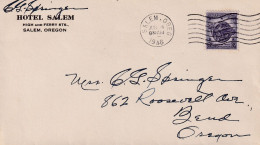 LETTER  1946 HOTEL SALEM  USA - Settore Alberghiero & Ristorazione