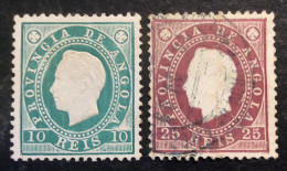 Portugal Angola Dom Luis 12 1/2  Neuf * + Oblitéré Lot De 2 - Angola