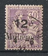 PORT-SAID - 1921-23 - N°YT. 42 - Type Mouchon 12m Sur 30c Violet - Oblitéré / Used - Gebruikt