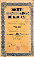 S.A. Société Des Mines D'or De Bao-Lac (Hanoi - 1926) - Bergbau