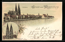 Lithographie Regensburg, Ansicht Vom Dom, Stadt-Panorama  - Regensburg