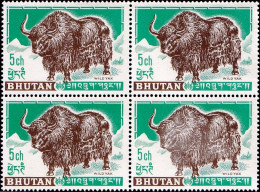 BHUTAN- WILDLIFE- WILD YAK- BLK OF 4- VARIETY-MNH-ABHTS-57 - Bhutan