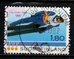 FINLANDIA - 1988 - MATTI NYKANEN - VINCITORE DI TRE MEDAGLIE D'ORO NEL SALTO CON GLI SCI A CALGARY - USATO - Used Stamps