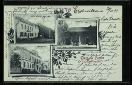 AK Pumpe / Eschweiler, Hotel Bitter, Bergamt, Gartenanlagen  - Eschweiler