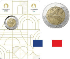 Pièce De 2 € Commémorative France JO 2024 BU Tour Eiffel En Coincard - Other & Unclassified