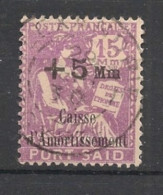 PORT-SAID - 1927-28 - N°YT. 87 - Type Mouchon +5m Sur 15m Lilas - Oblitéré / Used - Oblitérés