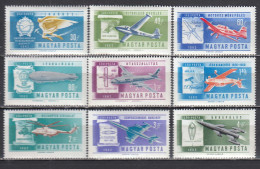 Hungary 1962 - History Of Aviation, Mi-Nr. 1846/54, MNH** - Unused Stamps