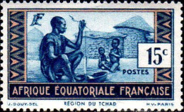 AEF Poste N** Yv: 38 Mi:33 Région Du Tchad - Unused Stamps