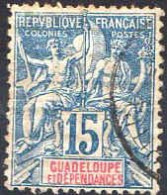 Guadeloupe Poste Obl Yv: 32 Mi:32 Groupe Allégorique Mouchon (Beau Cachet Rond) - Oblitérés