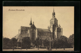 AK Stralsund, Marienkirche, Von Der Strasse Gesehen  - Stralsund