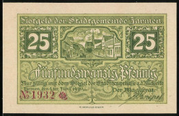 Notgeld Jarmen 1920, 25 Pfennig, Strassenpartie Mit Blick Zur Kirche  - Lokale Ausgaben