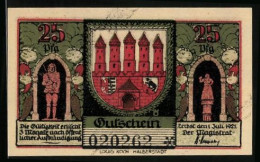 Notgeld Zerbst 1921, 25 Pfennig, Ratsbrauerei Und Ein Krug Bier  - [11] Emissions Locales