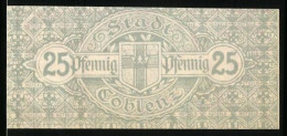 Notgeld Coblenz 1920, 25 Pfennig, Seefahrtssymbole, Asklepiosstab  - Lokale Ausgaben