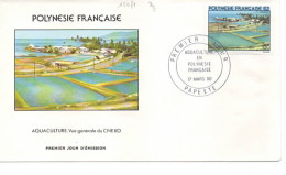 FDC POLTNESIE FRANCAISE  AQUACULTURE  VUE GENERALE  CNEXO    CATALOGUE   YVERT   N°150 1980 - FDC