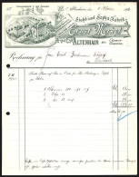 Rechnung Altenhain 1912, Ernst Merkel, Stuhl- Und Sopha-Fabrik, Das Geschäftsgelände Aus Der Vogelschau  - Altri & Non Classificati